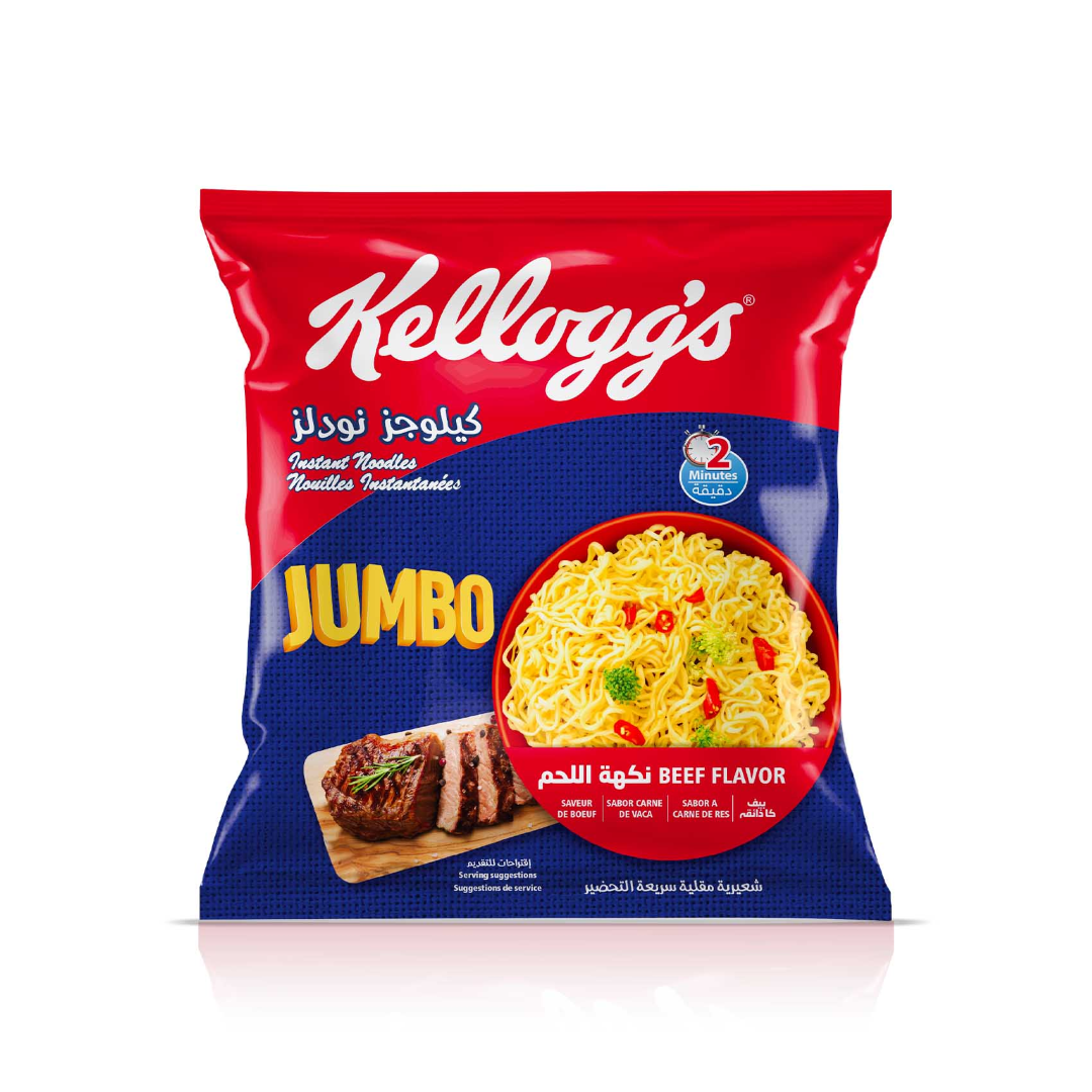 KELLOGGS JUMBO BEEF NOODLES 100G